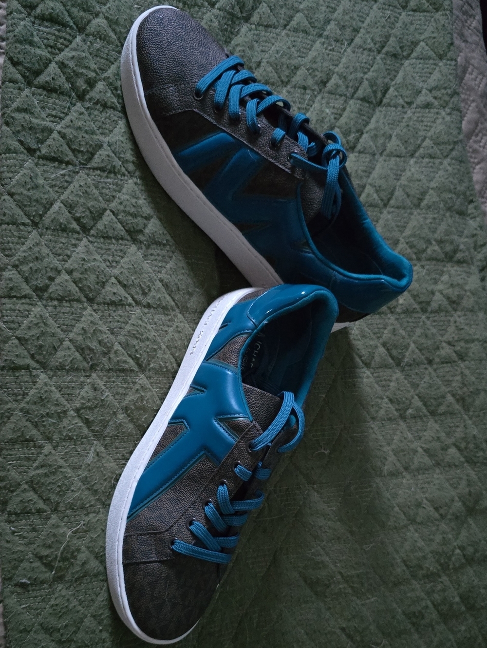 Michael Kors Women's Teal and Gray Low-Top Sneakers